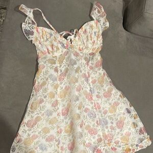 For Love And Lemons Floral Mini Dress - Pink, Yellow, Purple